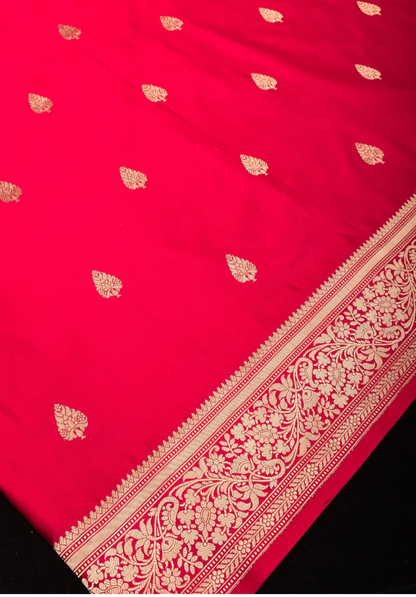 Banarasi Silk Saree Pure Mashru  - Reddish Pink - Kaduwa
