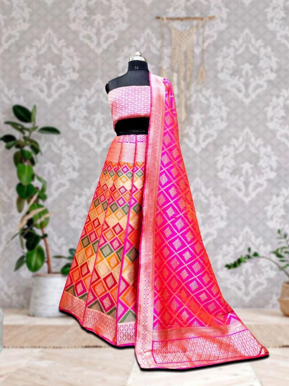Banarasi Tilfi Handwoven Katan Silk Lehanga
