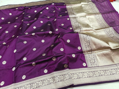 Chand Sitara – Handwoven Katan Silk Saree with Silk Mark