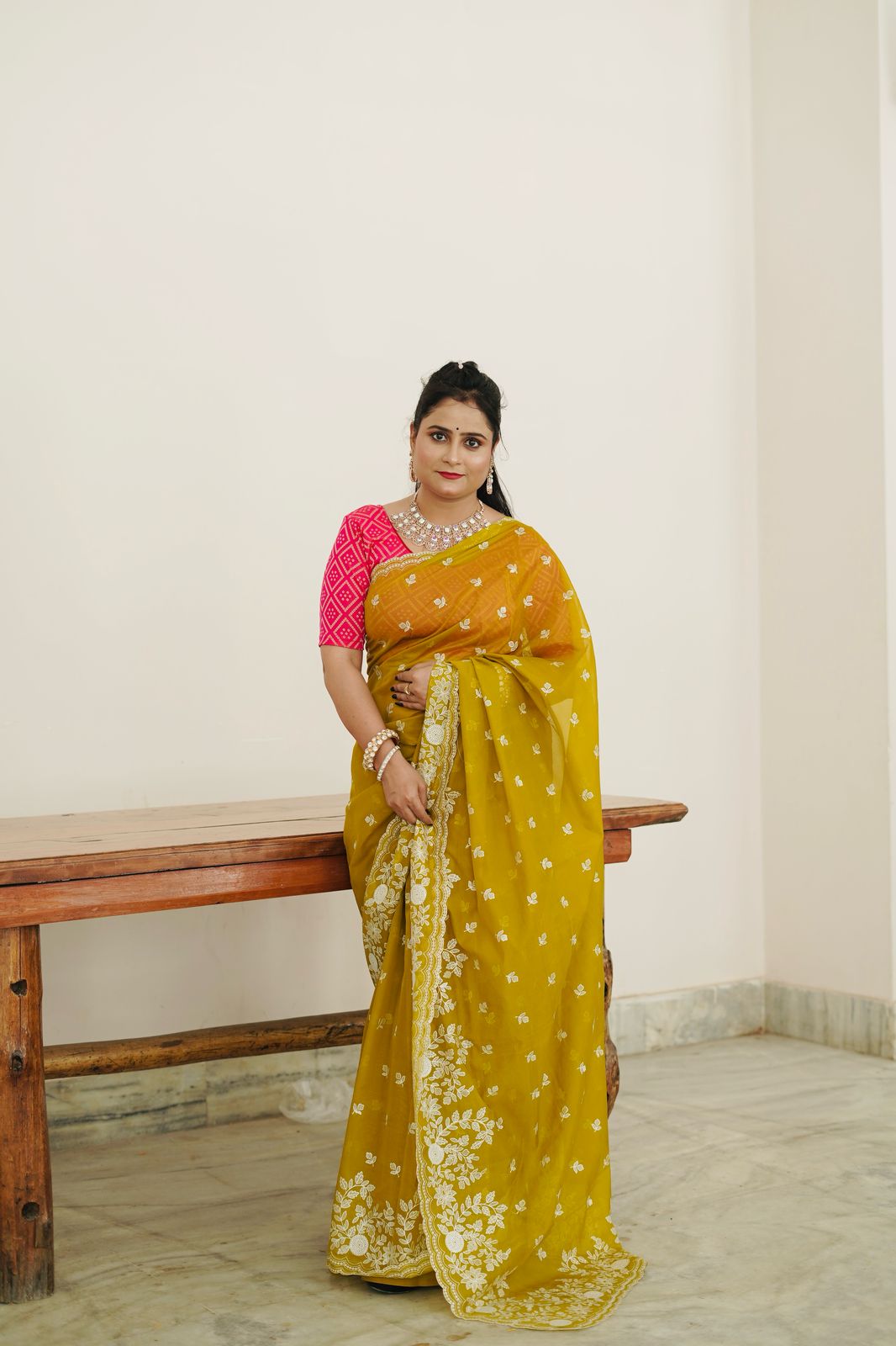 Banarasi  Kora Organza Saree with embroidery