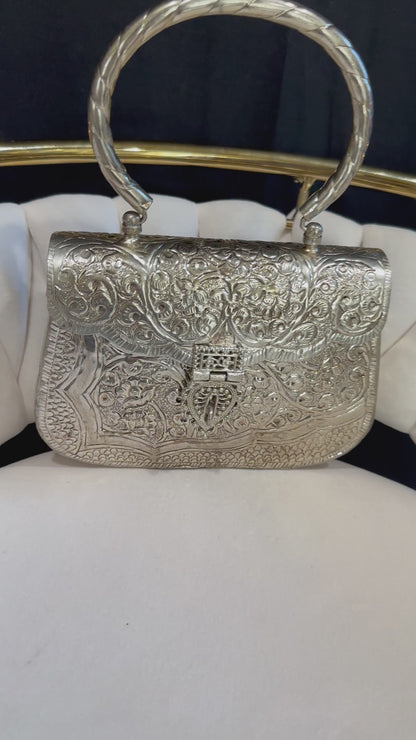 Sabrina Handmade Metallic Clutch