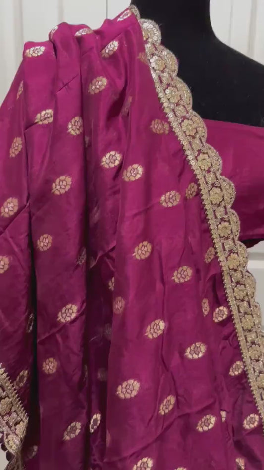 Georgette  Designer Saree - Dark Pink