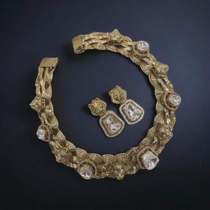 Imperial Moissanite Halo Choker – Anti-Tarnish & Premium Polish