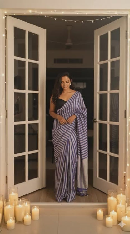 Nazm Crushed Tussar Georgette by Tissue Saree