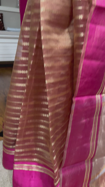 Kora by Tissue Silk Saree with Katan Silk Border