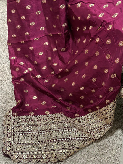 Georgette Designer Saree - Dark Pink